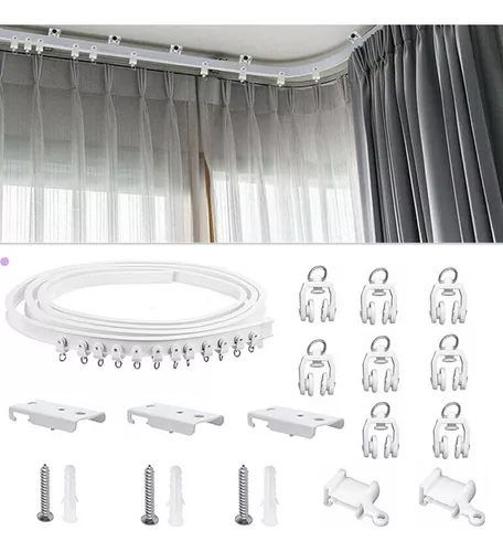 Pista / riel de cortina de metal con cable Superdeluxe blanco montado en la  pared o en el techo -  México