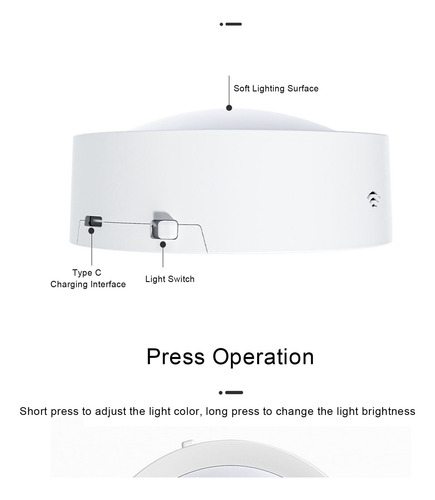 Luz Nocturna Led Inalámbrica Rgb Con Batería Y Control