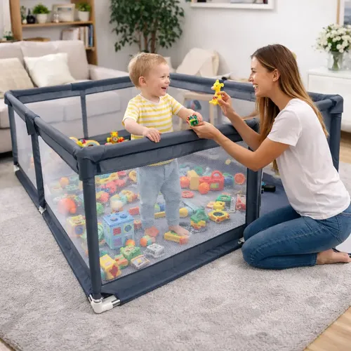 Cercadinho Grande 200x150 Proteção Para Bebês Cinza