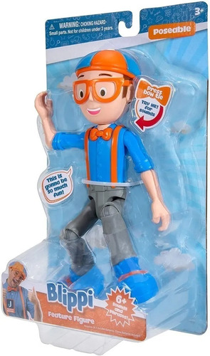 Imagen 3 de 6 de Blippi Figura Articulada 25cm Muñeco Poses Con Sonidos Ed