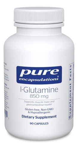L-glutamina 850 Mg Pure Encapsulations 90 Cápsulas