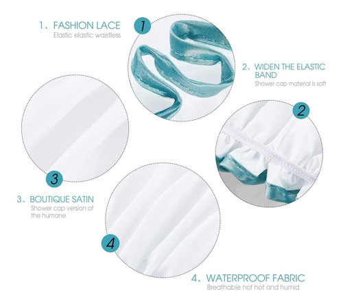 Gorro De Ducha Blanco Para 2 Paquete De Pelo Largo, Pelo Imp