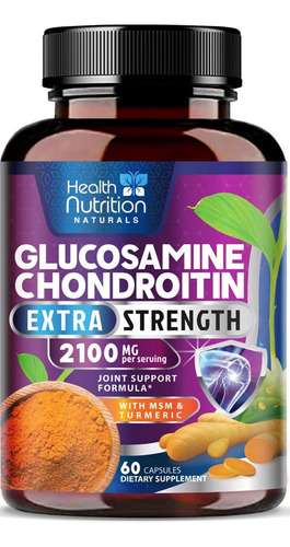 Glucosamina Con Condroitina Cúrcuma Msm 2100mg Hecho En Usa Sabor S/n