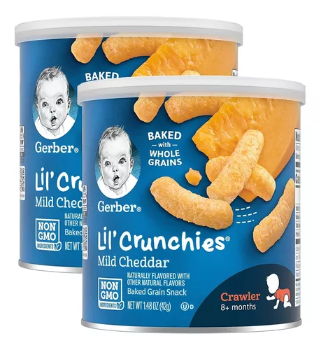 Gerber Lil Crunchies Mild Cheddar Snack Bebe 42g 2 Pack