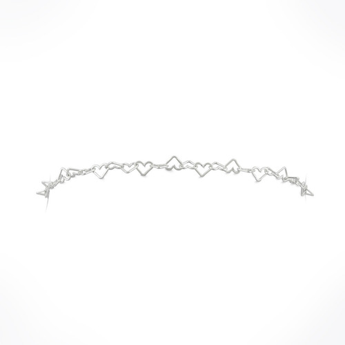 Pulsera Para Tobillo Mujer De Corazones Plata Ley 925 24cm