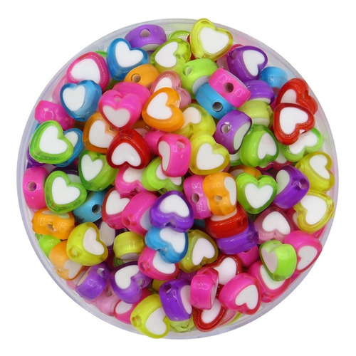 75u Cuentas Plasticas Colores F / Blanco Bijou Pulseras