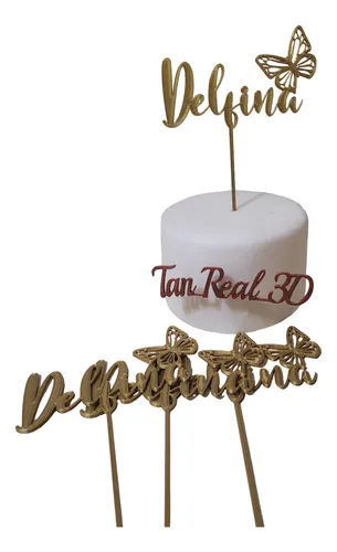 4 Cake Topper Personalizados - Iniciales - Frases - Siluetas