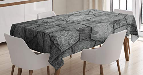 Ambesonne Gris Tablecloth, Piedra Pared Textura Sbdrx