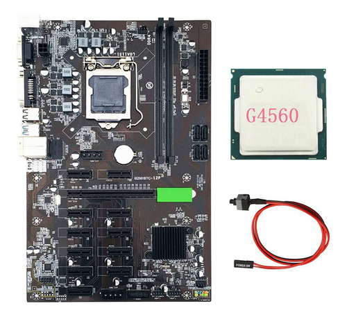 Placa Base Minera B250 Btc Con Cpu G4560 Y Cable De Conmutac