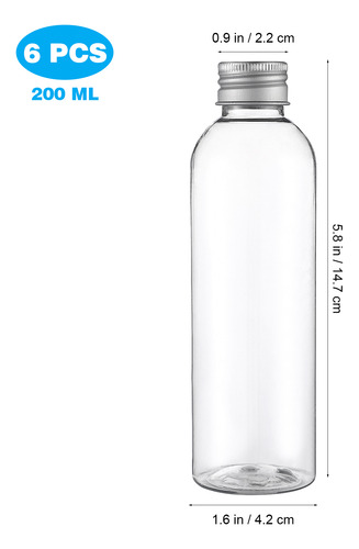 6 Botellas De Viaje Recargables, Botellas De Plástico Vacías