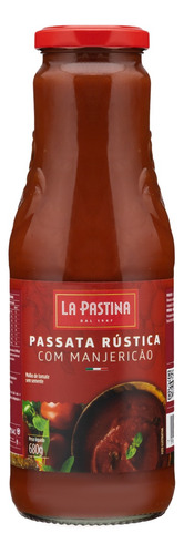 Molho de Tomate Passata Rústica com Manjericão La Pastina sem glúten 680 g