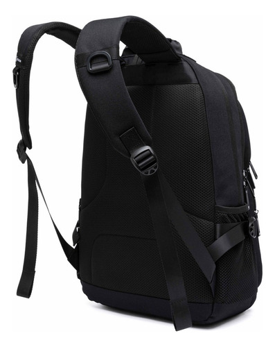 Mochila Trabalho Grande Espaçosa Reforçada Faculdade Cor Preto Desenho Do Tecido Liso