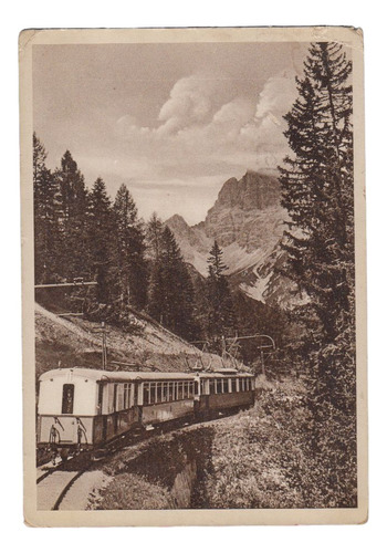 1941 Cortina Ampezzo Postal Tren Cancelacion Campeonato Ski