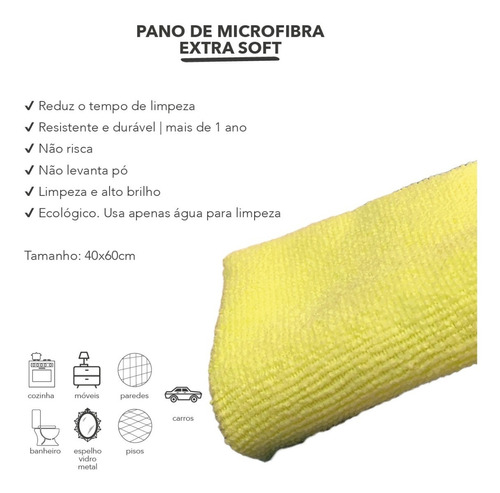 Imagem 1 de 4 de Pano Extra Soft Limpeza Geral De Microfibra 40cmx40cm 