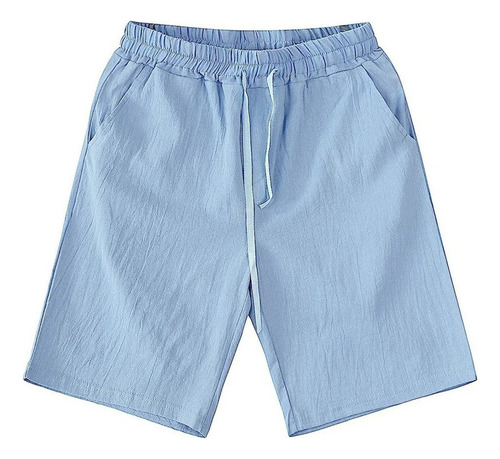 Shorts Sueltos De Algodón Y Lino Para Hombre.