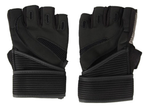 Guantes Gym Fitness Palma Cuero Pu Profesional C/ Muñequera 