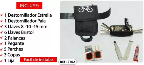 PrixPrime - Maletín de herramientas bicicleta multifunción antipinchazos