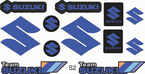 Kit Adesivos Moto Capacete Refletivo Suzuki Team Suzuki