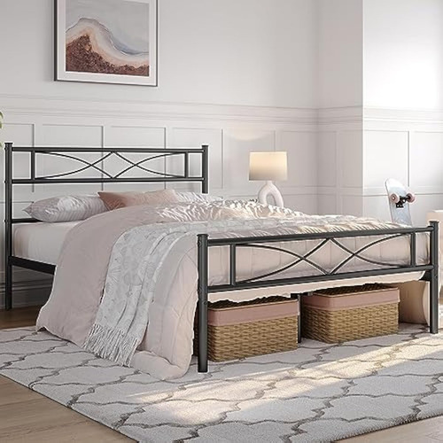 Base De Cama Matrimonial Negra Yaheetech