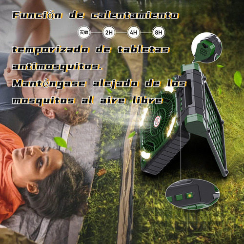 Ventilador Portátil Recargable Solar Para Campamento