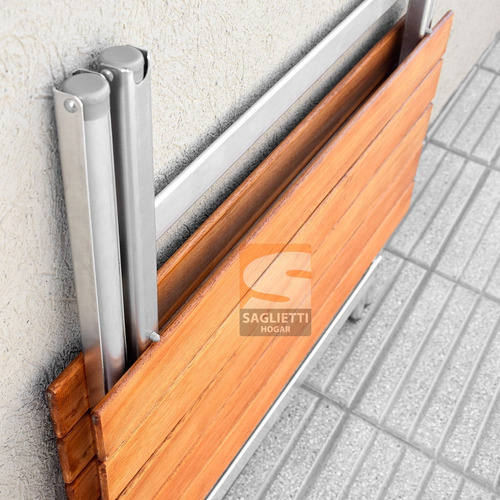 Mesa Plegable Aluminio Madera 84x75 Balcon Jardin Camping