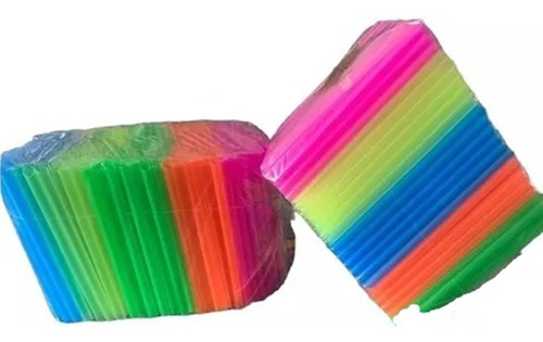 Popote Para Tapioca Colores Neon Bolsa 1 Kg