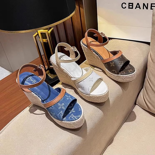 Sandalias De Cuña Para Mujer, Con Suela De Cuerda De Cáñamo