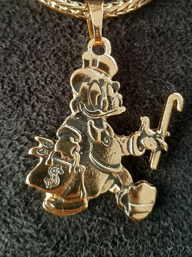 Kit Tio Patinhas Colar E Pingente Folheados A Ouro 18k
