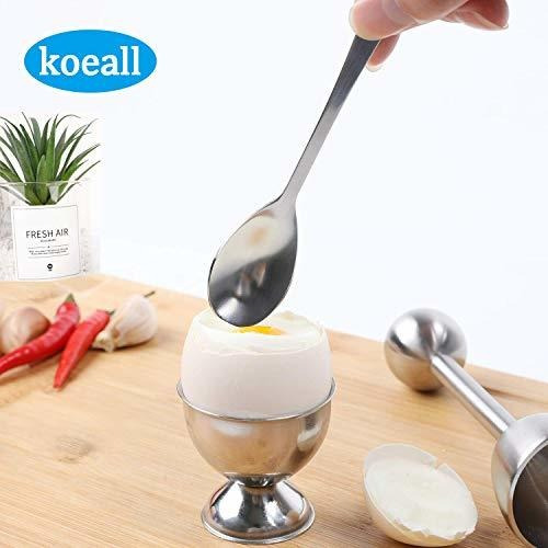 Imagen 3 de 8 de Huevera Koeall Juego De Tazas Para Huevos De Acero Inoxidabl