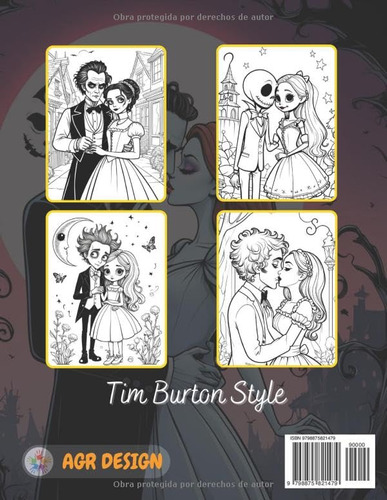 Libro Para Colorear De San Valentín Al Estilo Tim Burton: Pe