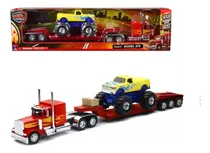 Comprar New Ray 1:32 Peterbilt 379 Lowboy Con Moster Truck- Escala