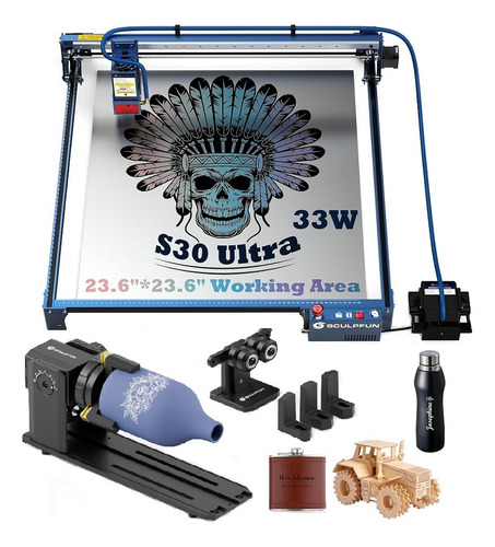 Sculpfun S30 Ultra33wgrabador Láser Cortador Máquina+rodillo