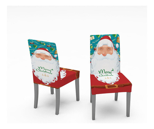 6 X Cubre Sillas Navideñas Funda Papá Noel Cubres [u]