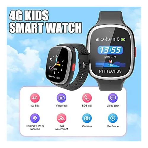 Reloj Inteligente P ni os Pthtechus Con Gps negro