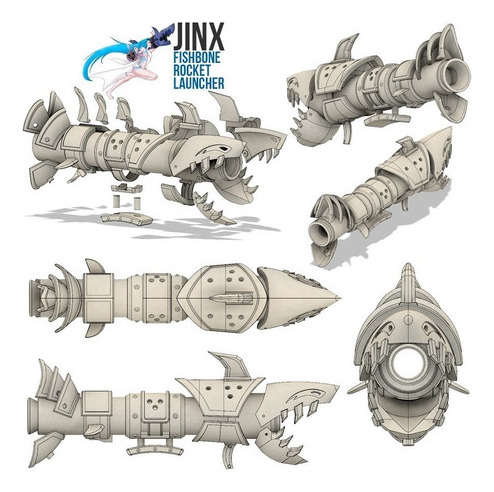 Lol Jinx Fishbone Archivo Stl Para Impresión 3d