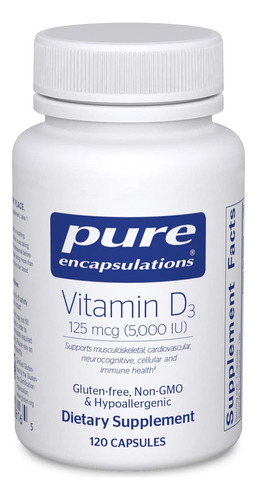 Pure Encapsulations Vitamina D3 5000ui X 120 Cáps