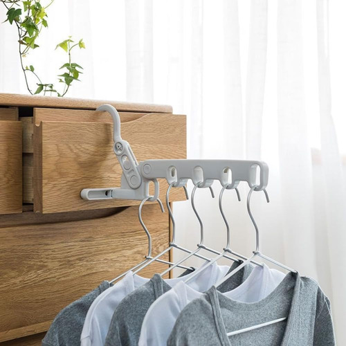 2pz Gancho Plegable Percha De Ropa Portatil Practicas Viaje Color Gris Claro