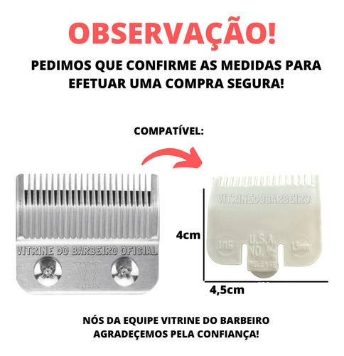 Pente 1/2 Original Wahl Para Máquinas De Corte Profissional!