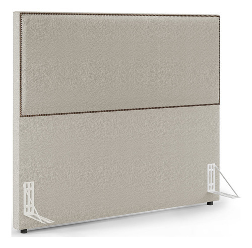Cabeceira Box Casal Com Tachas 140 Cm Vicenza Bouclê Creme