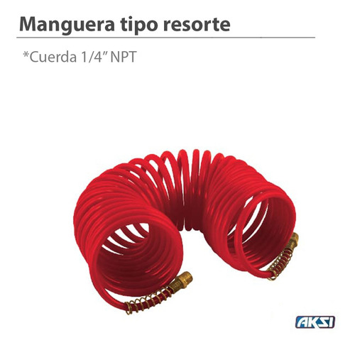 Imagen 2 de 2 de Manguera Tipo Resorte 1/4 De Pulgada X 25 Aksi 113002