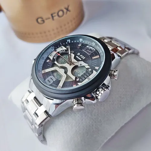 Reloj G fox Para Caballero Doble Hora Acero Inoxidable Env o gratis
