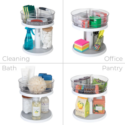Smart Diseño Turnable Lazy Susan Ajustable De 2 Niveles Con