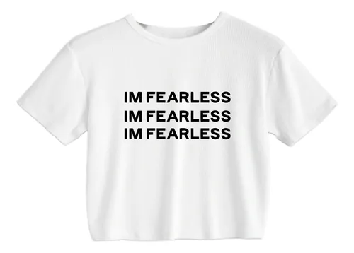 comprar Crop Top Blanco Algodon - Im Fearless Kpop Corea Le Serafim