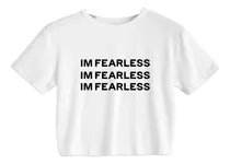 Comprar Crop Top Blanco Algodon - Im Fearless Kpop Corea Le Serafim
