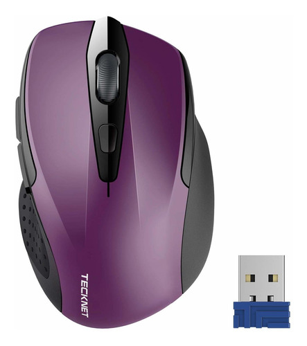 Mouse Óptico Ergonómico Tecknet Pro 2.4 G Con Nanorecibidor