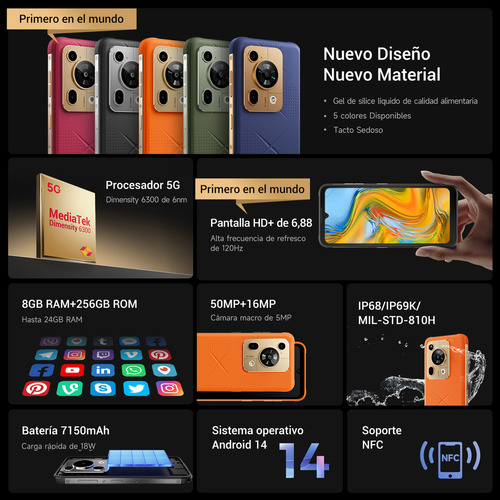 Fossibot F112 Pro Dual Sim 256 GB 24 GB RAM Negro