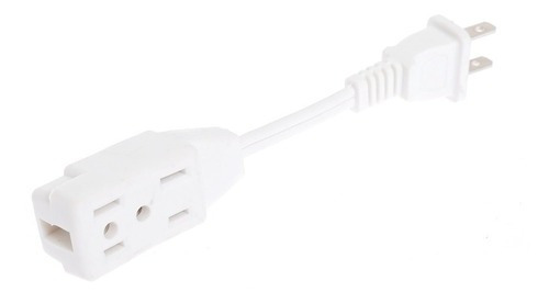 Mini Extensión Doméstica, 10 Cm, 16 Awg, 15a, Igoto Ed-1b Color Blanco