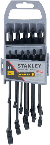 Juego De Llaves Universales Stanley Sae 11 Piezascromo Negro