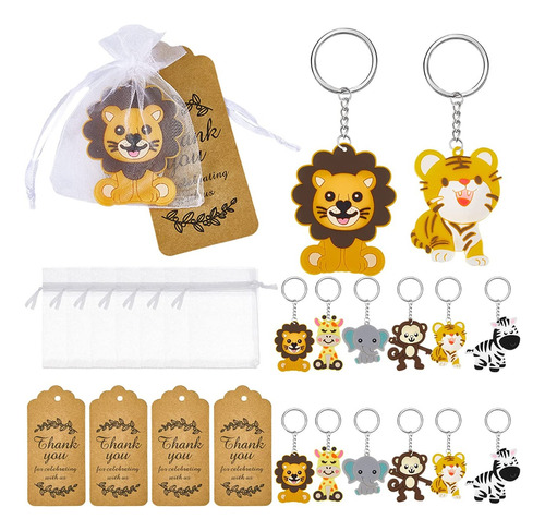 Recuerdos Baby Shower Llaveros Animalitos Set 30pz Bolsa Tar