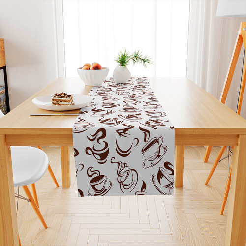 Caminho De Mesa Decorativo Mesa Posta 170x40cm Em Poliéster Cor Marrom